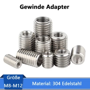 M2-M12 Gewinde Adapter Reduzierung Reduzier-Adapter Gewindeeinsätze Edelstahl A2 - Bild 1 von 120