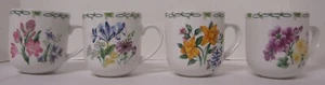 Thomson Floral Garden Becher Teetasse Iris rosa Krokus Narzissen Geranien 4er Set - Bild 1 von 6