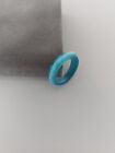 Ring size O in light blue azure turquoise colour glass
