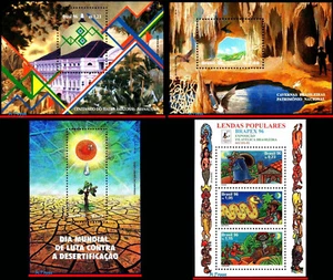 2570 2590 2592 2601 BRASILE 1996 TUTTE LE LENZUOLA SOUVENIR DELL'ANNO, TUTTE NUOVE DI ZECCA - Foto 1 di 9