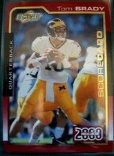 2000 SCORE GOLD SCORECARD TOM BRADY ROOKIE #316 0264/2000 N/M OR BETTER