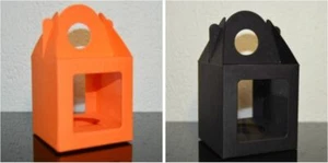 10 scatole singole per cupcake/muffin Halloween con 2 finestre, colore a scelta - Foto 1 di 1