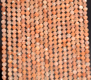 3MM  SUNSTONE GEMSTONE GRADE AAA MICRO FACETED ROUND LOOSE BEADS 15.5" - Picture 1 of 4