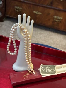 20.5” 7-7.5 mm white pearl Pitiusses Mallorca Espana Necklace.Yellow Gold clasp - Picture 1 of 10