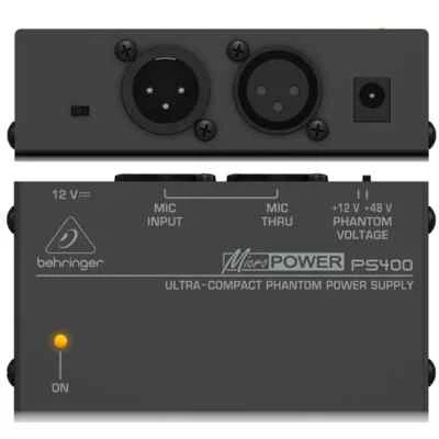 BEHRINGER MICROPOWER PS400 alimentatore phantom x microfoni a condensatore NUOVO - Immagine 1 di 4