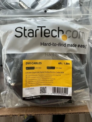 StarTech 6’ DVI-I Dual Link Digital Analog M-M DVI Cable 6ft 1.8m - Image 1 of 2