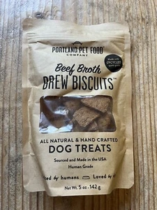 Portland Pet Food Company Beef Broth Brew Biscuit Dog Treats 5 oz Exp 5/29/24 - Picture 1 of 1