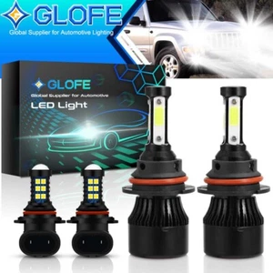 9007 HB5 LED Headlight +9145 Fog Lights Bulbs White For Jeep Liberty 2002-2007 - Picture 1 of 8
