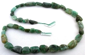 Pepita de cristal pulido esmeralda verde graduada 15" hebra ECBS27/62923 - Imagen 1 de 2