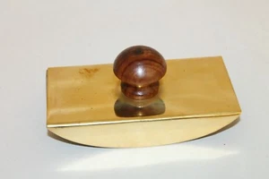 Antique Style Wood & Brass Dip Pen Writing Ink Rocking Blotter    - Picture 1 of 5