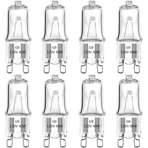 8 Pack G9 Bulbs 60W Warm White T4 Type 2 Pin Base Light Bulb 120V Fast Ship - Picture 1 of 10