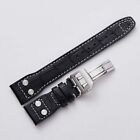 Leather Watch Strap Nail Folding Clasp Fit For Iwc Mark 17 Bracelet 20mm-22mm
