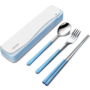 Travel Utensils 18/8 Stainless Steel 4pcs Cutlery Set Portable Camp Reusable ... - Picture 1 of 7