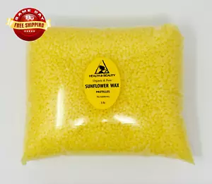 SUNFLOWER WAX ORGANIC VEGAN by H&B Oils Center PURE PASTILLES BEADS 48 OZ, 3 LB - Picture 1 of 13