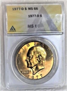 1977d MS-66 Toned Eisenhower Dollar- Beautiful Metallic Copper Toned - Picture 1 of 4