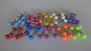 1Tragus Helix Cartilage Ohr FAKE PLUG Perle Perlmutt Acryl Kugel 4 mm PEARL ear - Bild 1 von 11