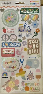 Jen Hadfield FLOWER CHILD Stickers~69 Pieces~Quick Ship~Cute! - Image 1 of 2