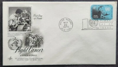 United Nations - Scott 207 - Fight Cancer - 1970 - First Day Cover - Image 1 of 2
