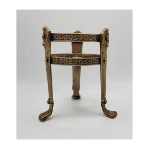 Vintage 1970's Ornate Brass Footed Pillar Candle Holder - Picture 1 of 6