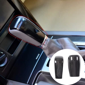 Black Wood Grain Car Gear Shift Head Knob Cover Trim For Toyota Prado 2010-2017 - Picture 1 of 11