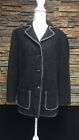Hauber ALPACA Wool Charcoal Womens 14 Blazer with Whip Stitch Detail MOP Buttons