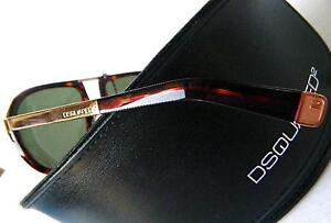 DSQUARED HAVANA GOLD AVIATOR SUNGLASSES AUTHENTIC ITALY DQ0025 54N MSRP $435