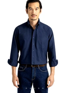 NWOT PROPER CLOTH Clark Button-Down Faded Navy Oxford Cloth L/S Shirt 16/31 - Bild 1 von 6