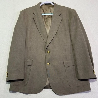 Chaqueta Blazer Stafford Para Hombres 46R Bronceado Mezcla de Lana Peinada Botón Dorado Abrigo Deportivo Foto 1 de 4