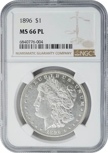 1896 Morgan Silver Dollar $ MS66 PL Proof Like NGC 948598-2 - Picture 1 of 5