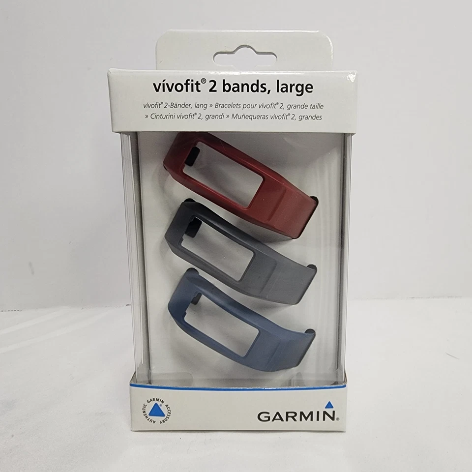 Garmin Vίvofit 2 Bands Size Large Wrist Bands 3pk Burgundy Slate Navy
