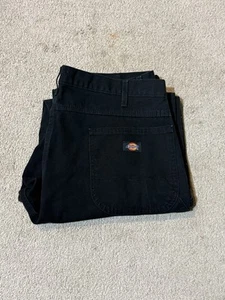 Vintage Canvas Dickies Workwear Carpenter Pants Black Size L - Picture 1 of 4