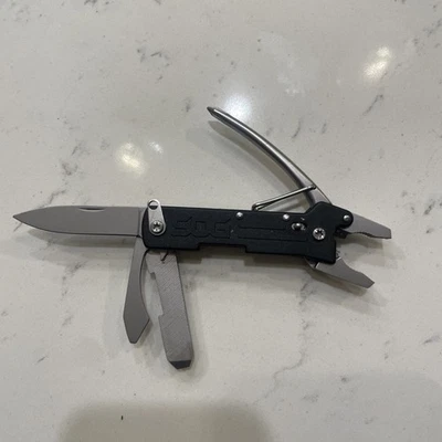 #282 Black SOG Micro ToolClip Mini-Multi-tool Pliers Knife - Image 1 of 4