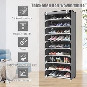 Schuhregal 10 Schichten 9 Regal Schuhe Stand Schrank Aufbewahrung Organizer Staubdicht - Bild 1 von 16