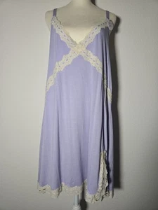 DAISY FUENTE INTIMATES Lace Trimmed Womens Plus 1X Chemise NWT Stretch Fabric  - Picture 1 of 7