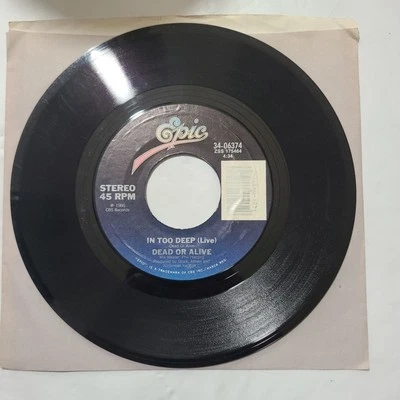 Dead Or Alive ~ In Too Deep/ Brand New Lover ~ Epic 45 RPM  Record - Image 1 of 4