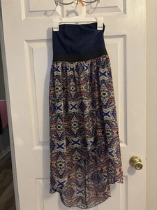 xhilaration Womens Juniors Dress Sz Small Tube Top Mid Length Colorful - Picture 1 of 5