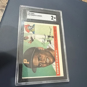 1955 Topps Roberto Clemente #164 SGC 2 HOF Pirates WSC 3k Hits 94.9WAR MVP WSMVP - Bild 1 von 13
