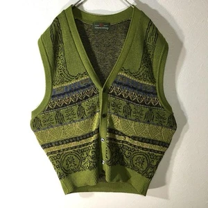 Vintage 90s Vest Waistcoat Multicolor used in JAPAN Size M - Picture 1 of 18
