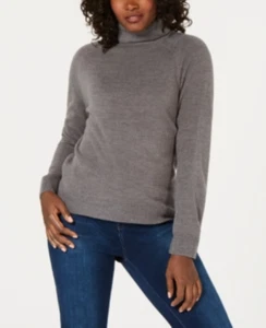 Karen Scott Women's Sweater Charcoal Gray Size M Medium Turtleneck Pullover - Picture 1 of 7