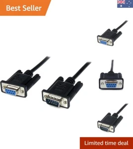 DB9 RS232 Serial 9-Pin Null Modem Female to Male Cable, Black - Picture 1 of 8