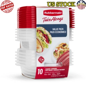 10 Piece Food Storage Containers Set Microwave Safe Stackable BPA Free Meal Prep - Picture 1 of 4