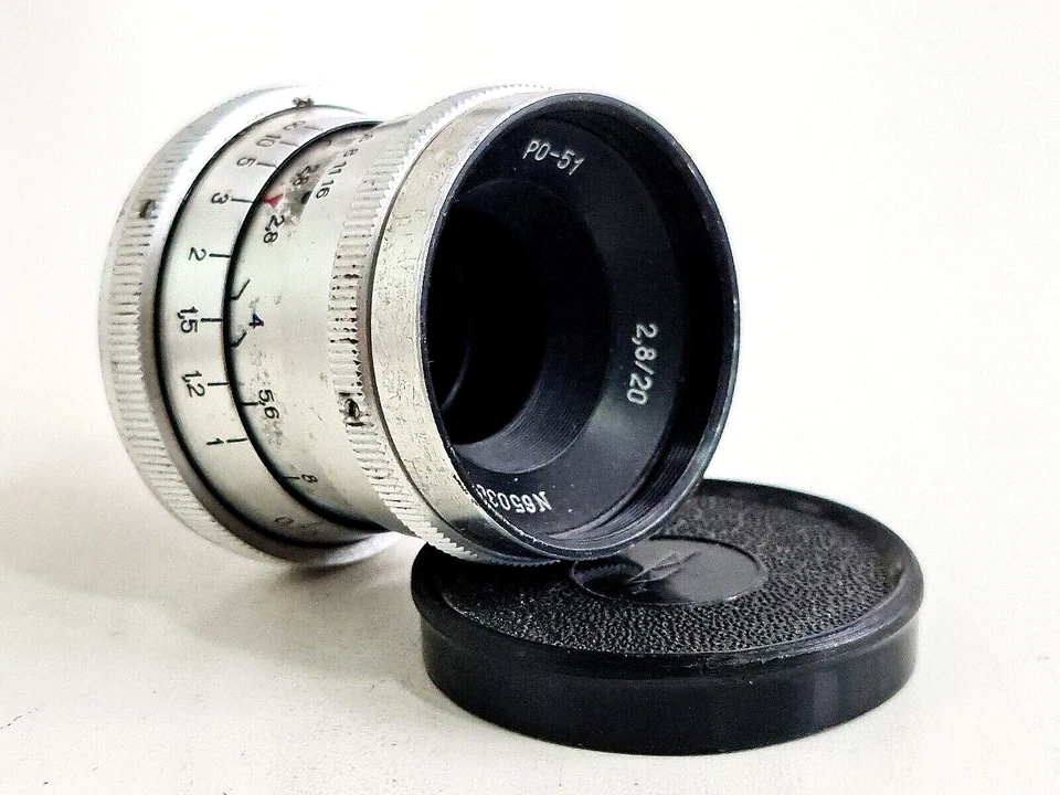 PO-51 20mm F/2.8 (RO-51) Vintage USSR Cine Lens, M27 mount for Kiev-16C-3 - Image 1 of 4