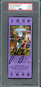 John Elway Super Bowl Ticket Broncos PSA 8 Auto Grade Mint 9 PSA/DNA 63633132 - Picture 1 of 2