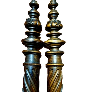 2 Wall spiral acanthus leaf carving column Antique French architectural salvage - Picture 1 of 14