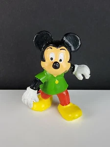 Vintage Disney Mickey Mouse Green Shirt Applause 2" PVC Figure Toy Cake Topper - Picture 1 of 5