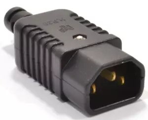 REWIREABLE IEC C14 MALE PLUG, 3 PIN MAINS POWER KETTLE INLINE CONNECTOR 10A 250V - Picture 1 of 5