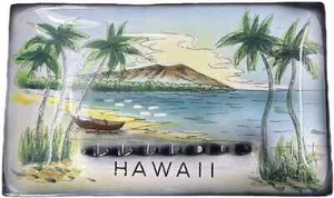 Vintage Hawaiian Tropical Souvenir Ceramic Ashtray & Hawaii 50th State Aloha Mug - Picture 1 of 5