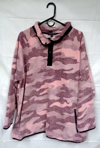 Women's GREATER GOOD Pink Camo Pullover Quarter Snap Sweatshirt Jacket 2X - Picture 1 of 6