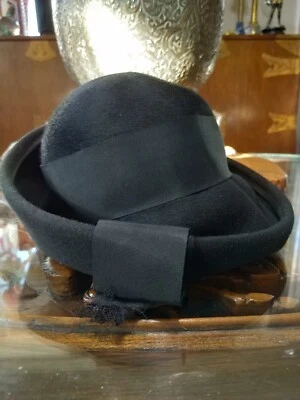 Sombrero de mujer de lana Starfire Roberta Bernays original vintage años 50. Negro Foto 1 de 4