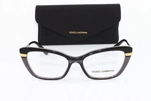 Dolce & Gabbana Eyeglasses Women's Cat Eye Frame DG3325-3246 Top Black 54mm NEW! - Picture 1 of 4